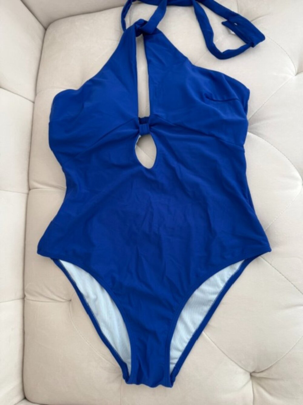 NWT Cupshe One Piece Blue Swimsuit. Size Large.
